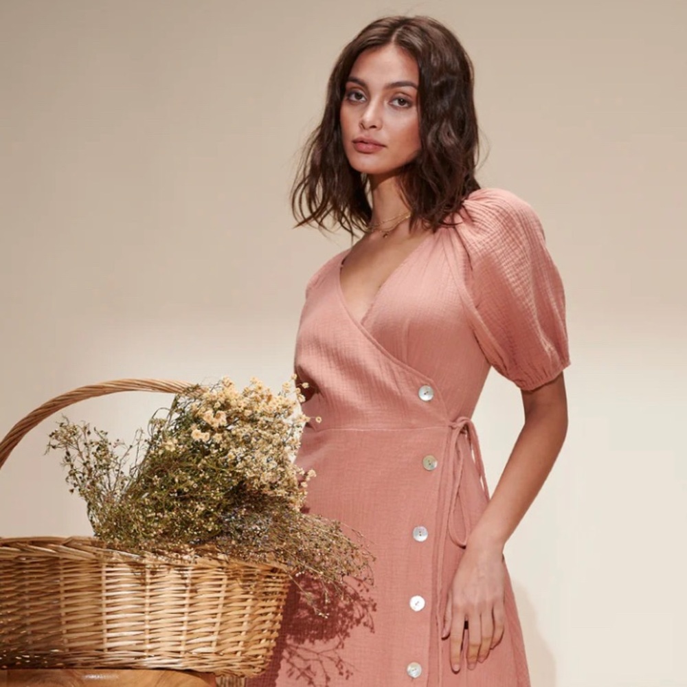 CRESCENT Rosario midi button dress Medium